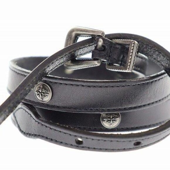 Saint Laurent Paris Narrow Belt Leather Western Black Aa main image 4